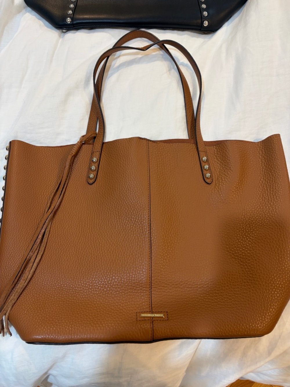 Rebecca Minkoff Pebbled Leather Tote in Tan/Brown